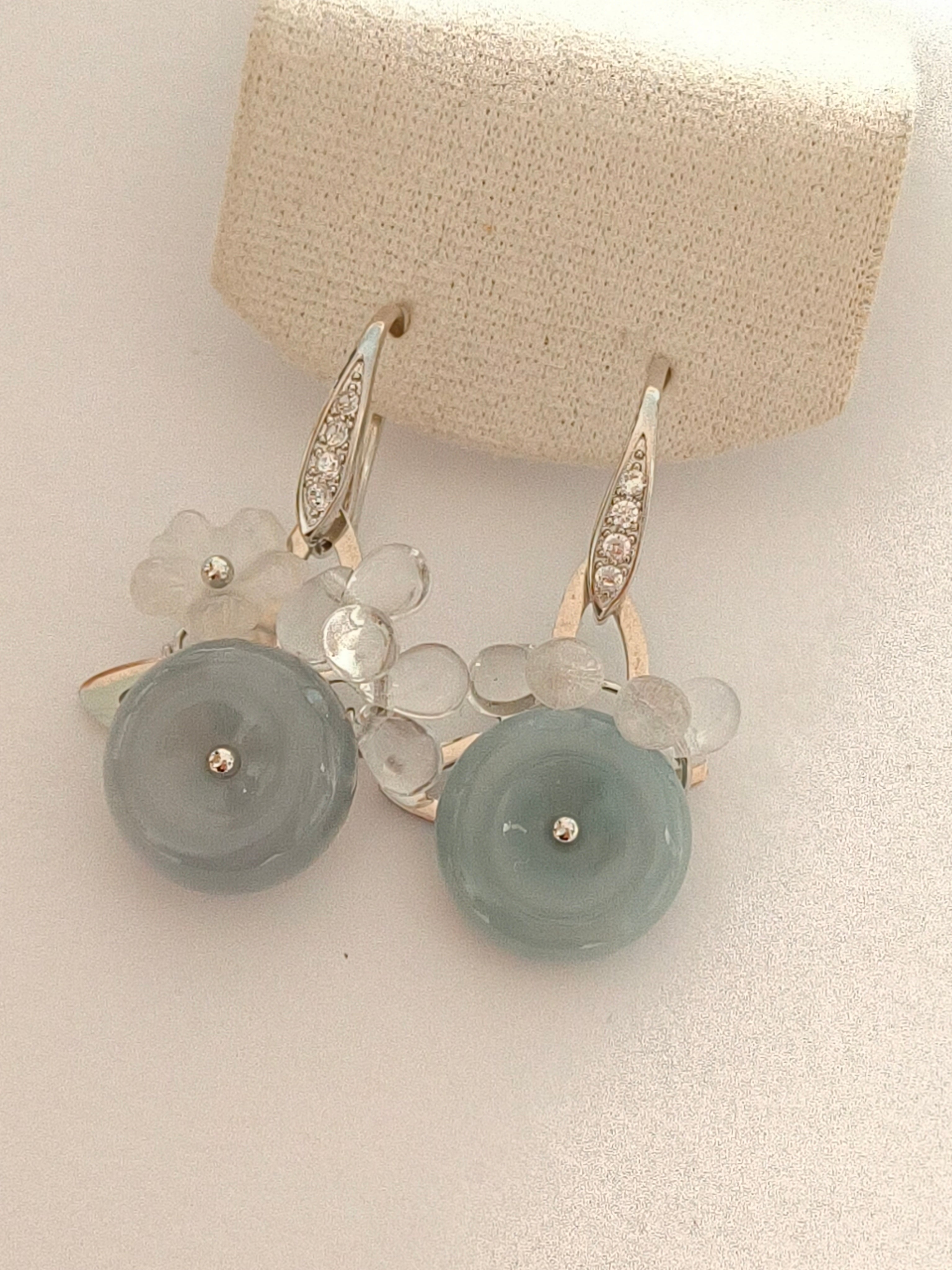 WE Monet ping an kou jadeite earring