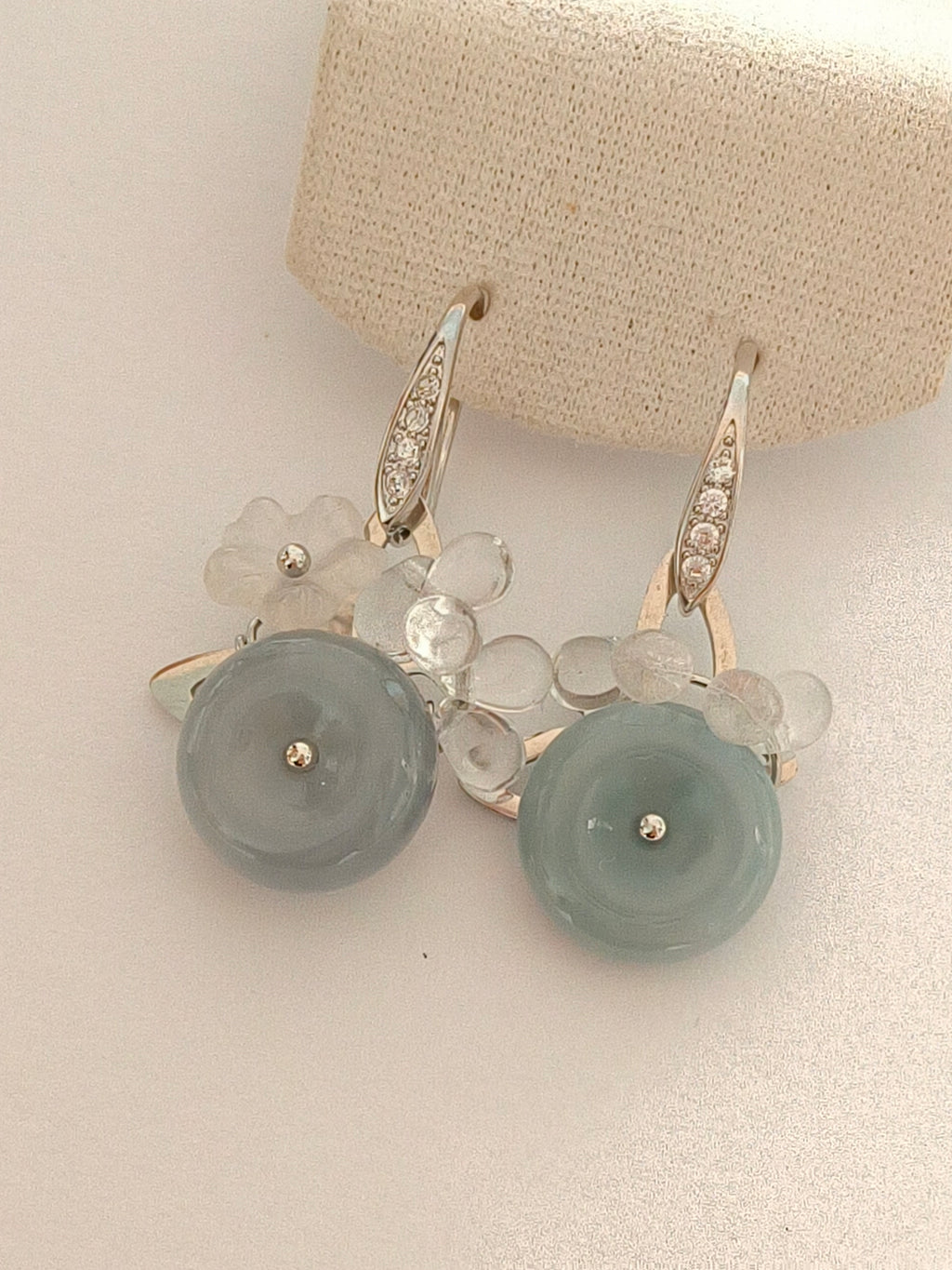 WE Monet ping an kou jadeite earring