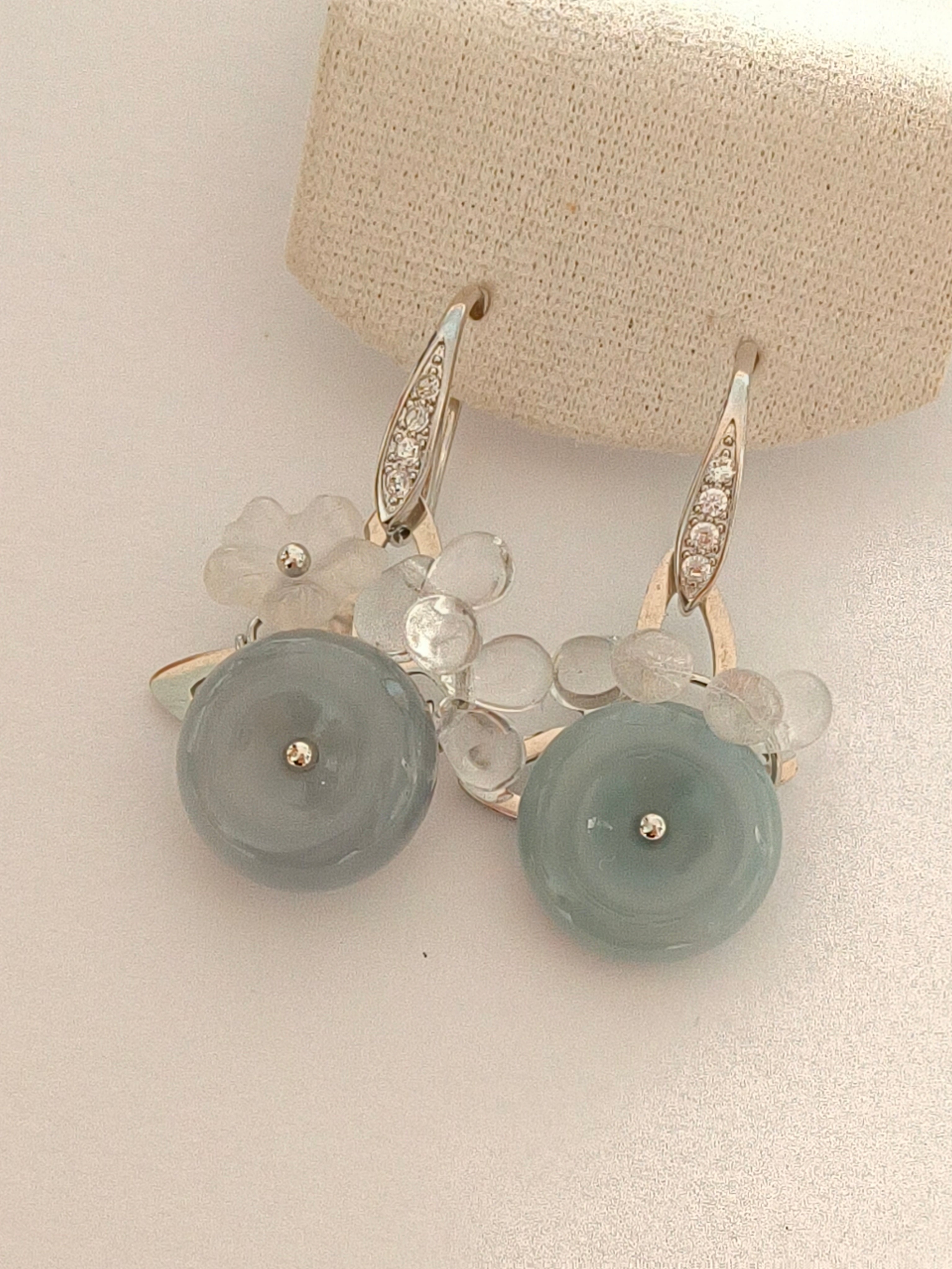 WE Monet ping an kou jadeite earring