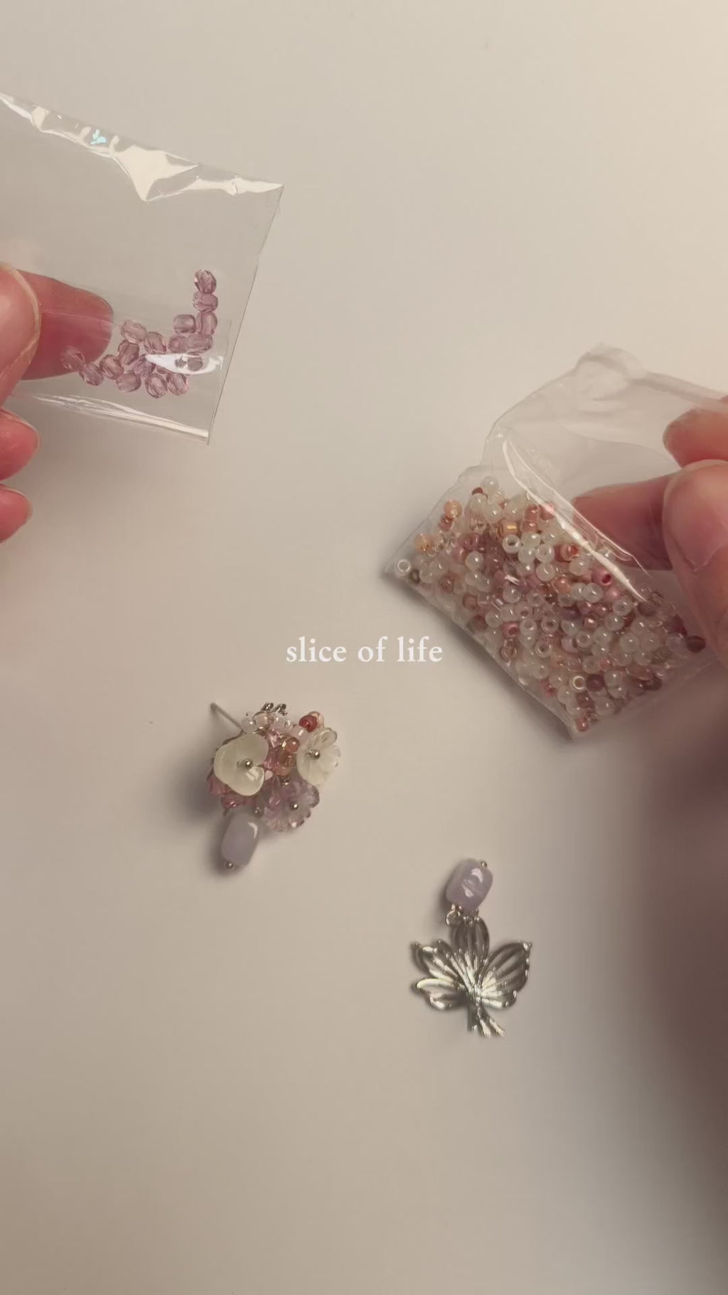 WE lavender jadeite and pink tourmaline earring