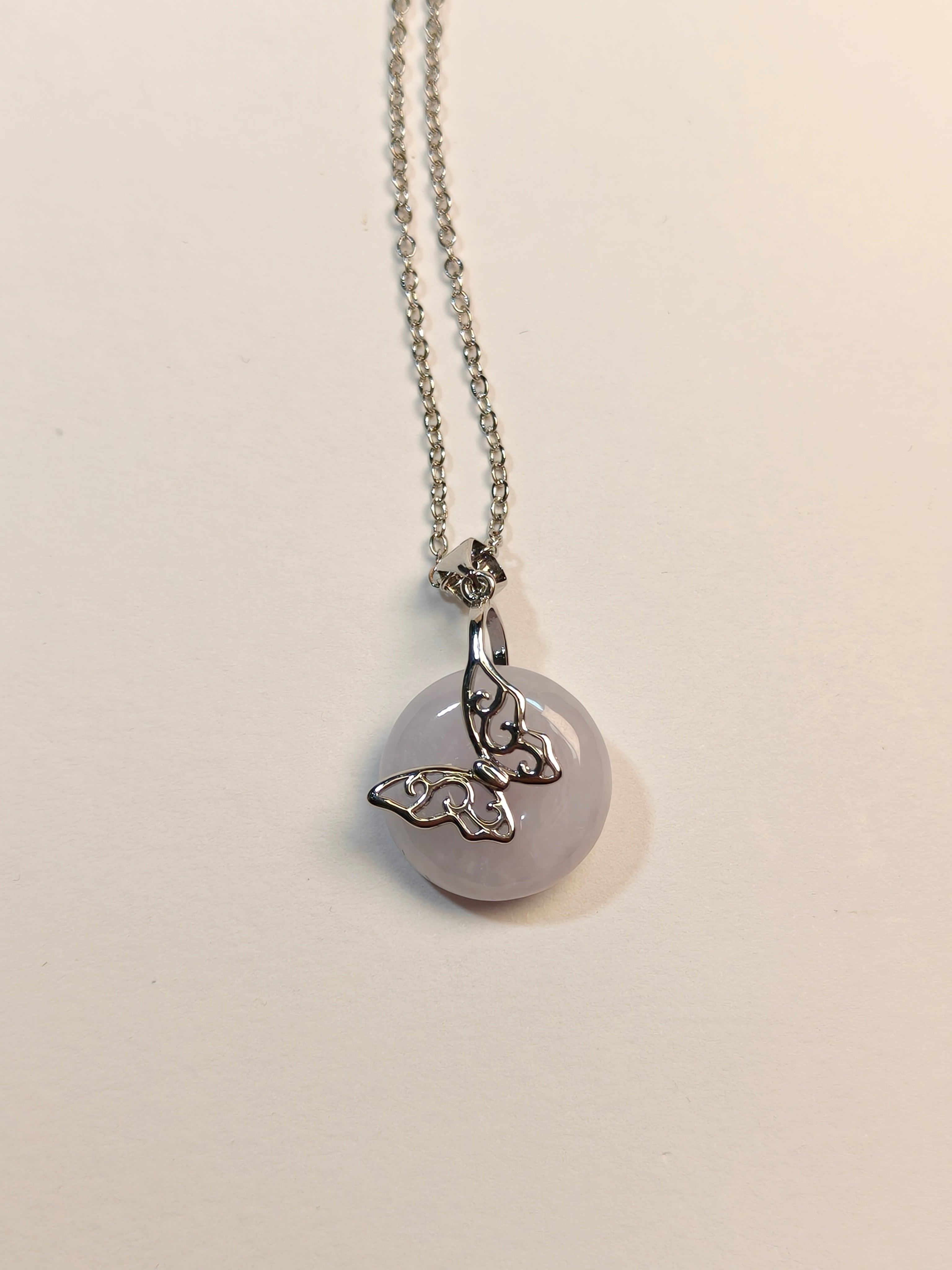 WE minimalist necklace lavender jadeite