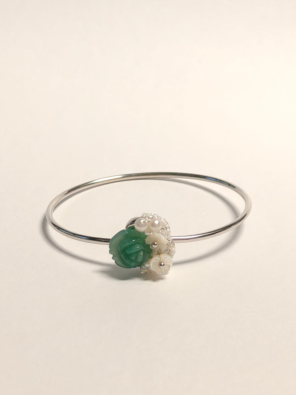 WE Monet jadeite flower bangle