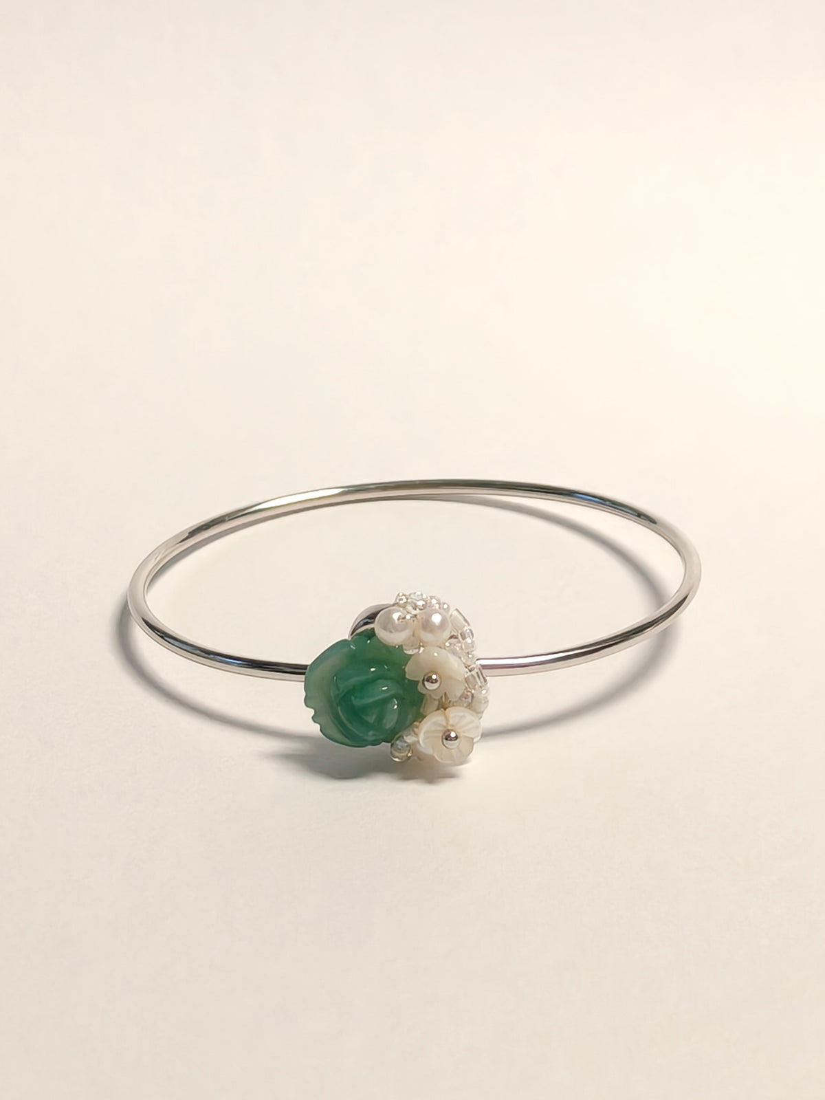 WE Monet jadeite flower bangle
