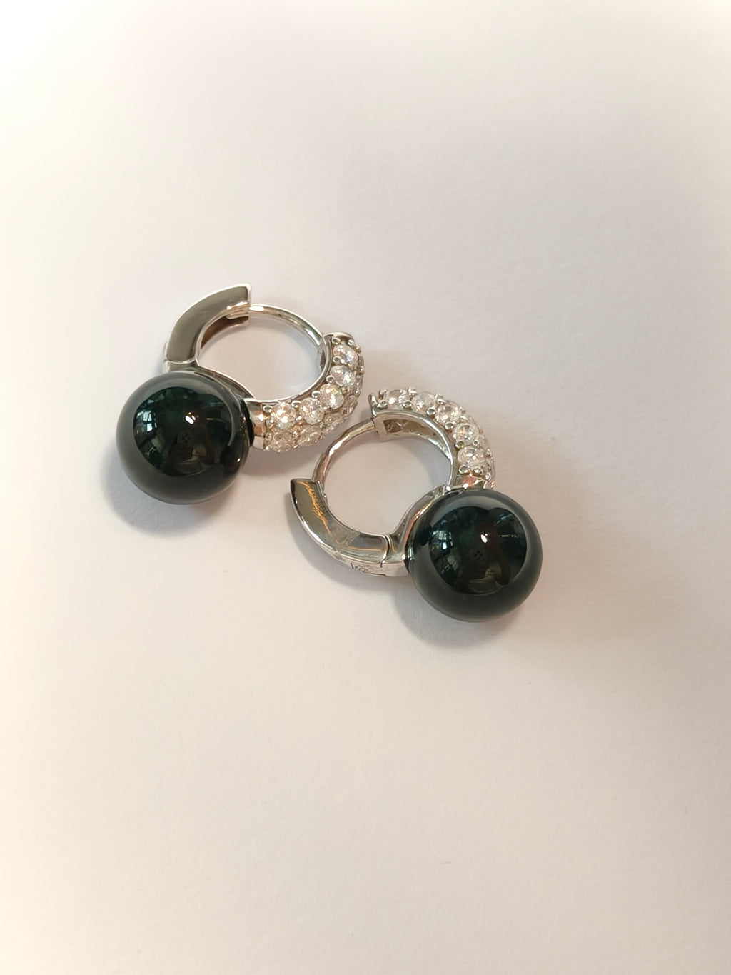 WE Liora black jadeite mo cui earring