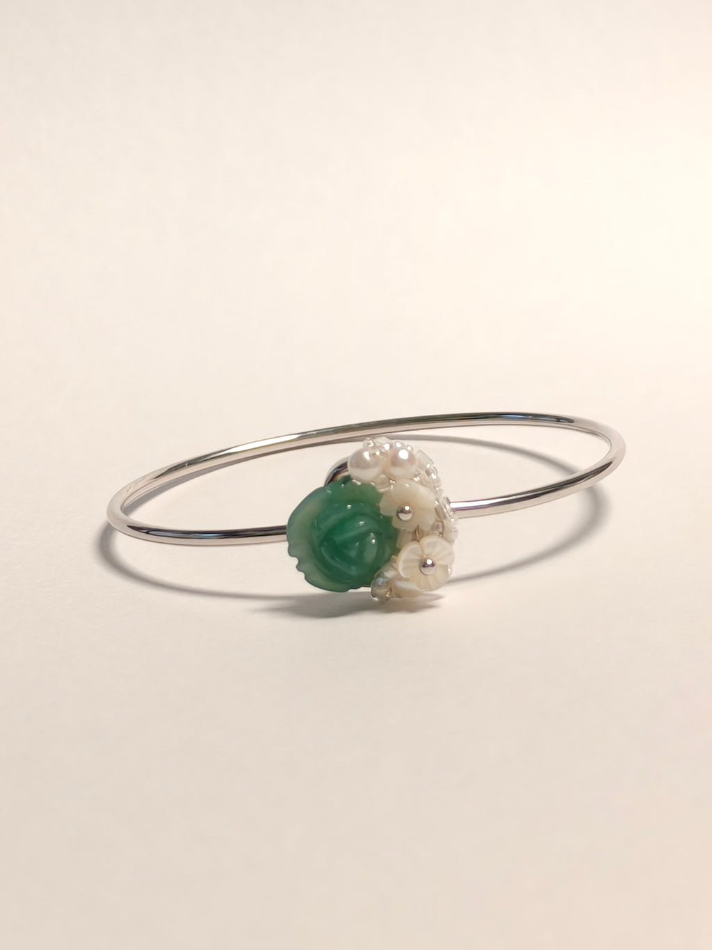 WE Monet jadeite flower bangle