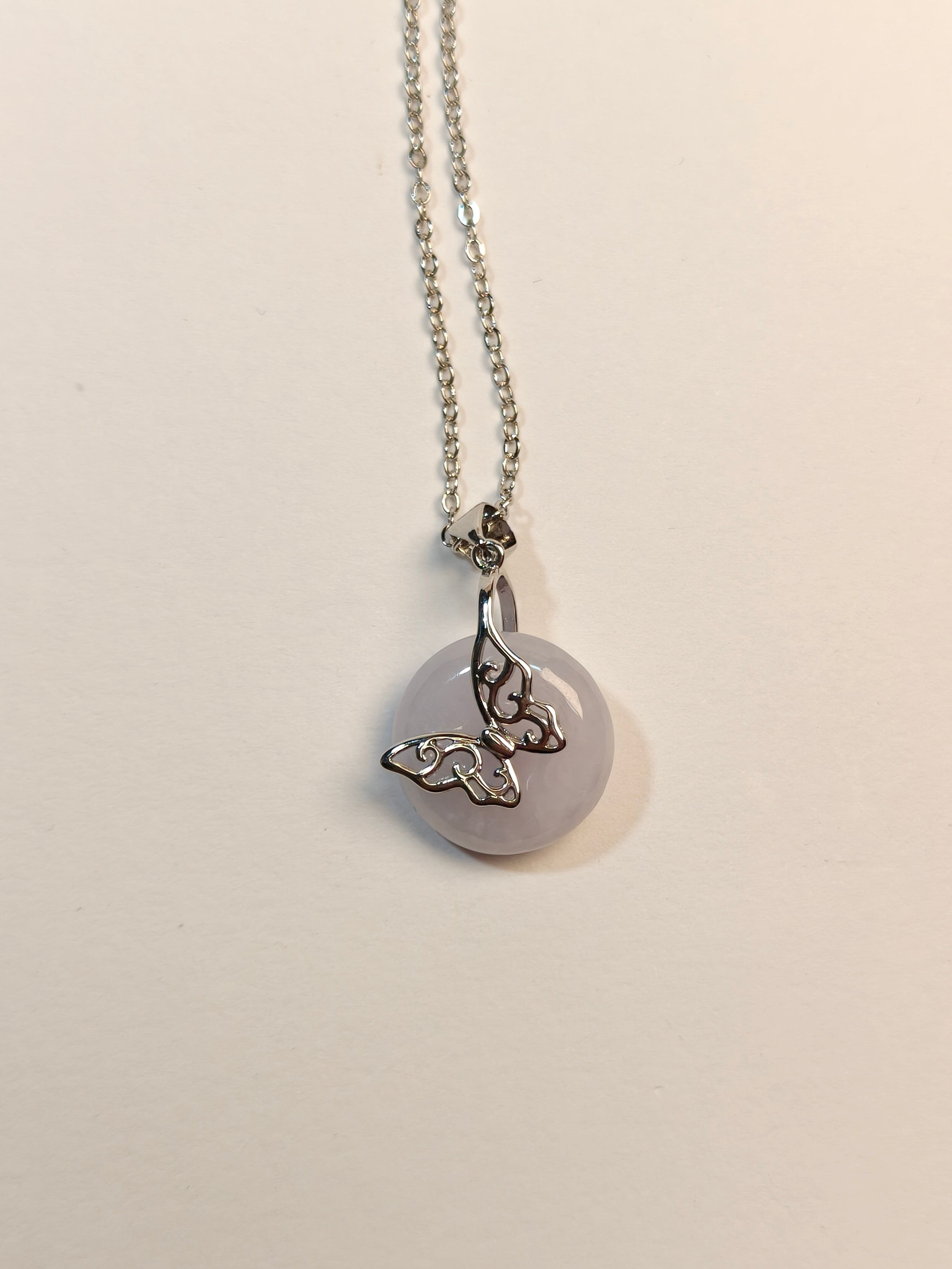 WE minimalist necklace lavender jadeite