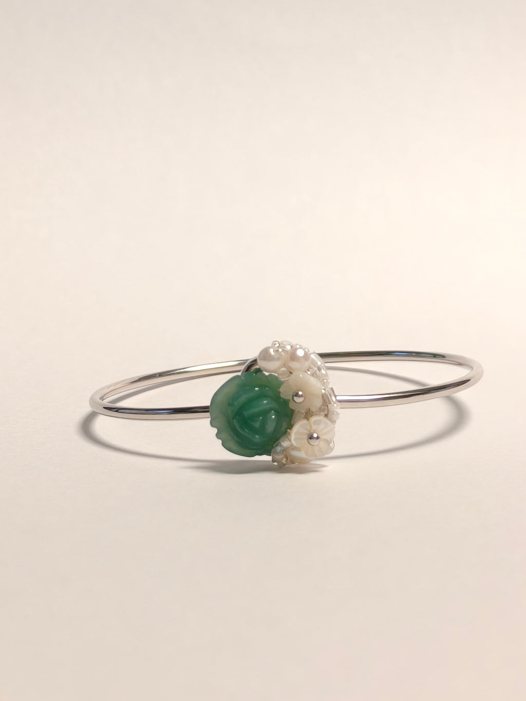 WE Monet jadeite flower bangle
