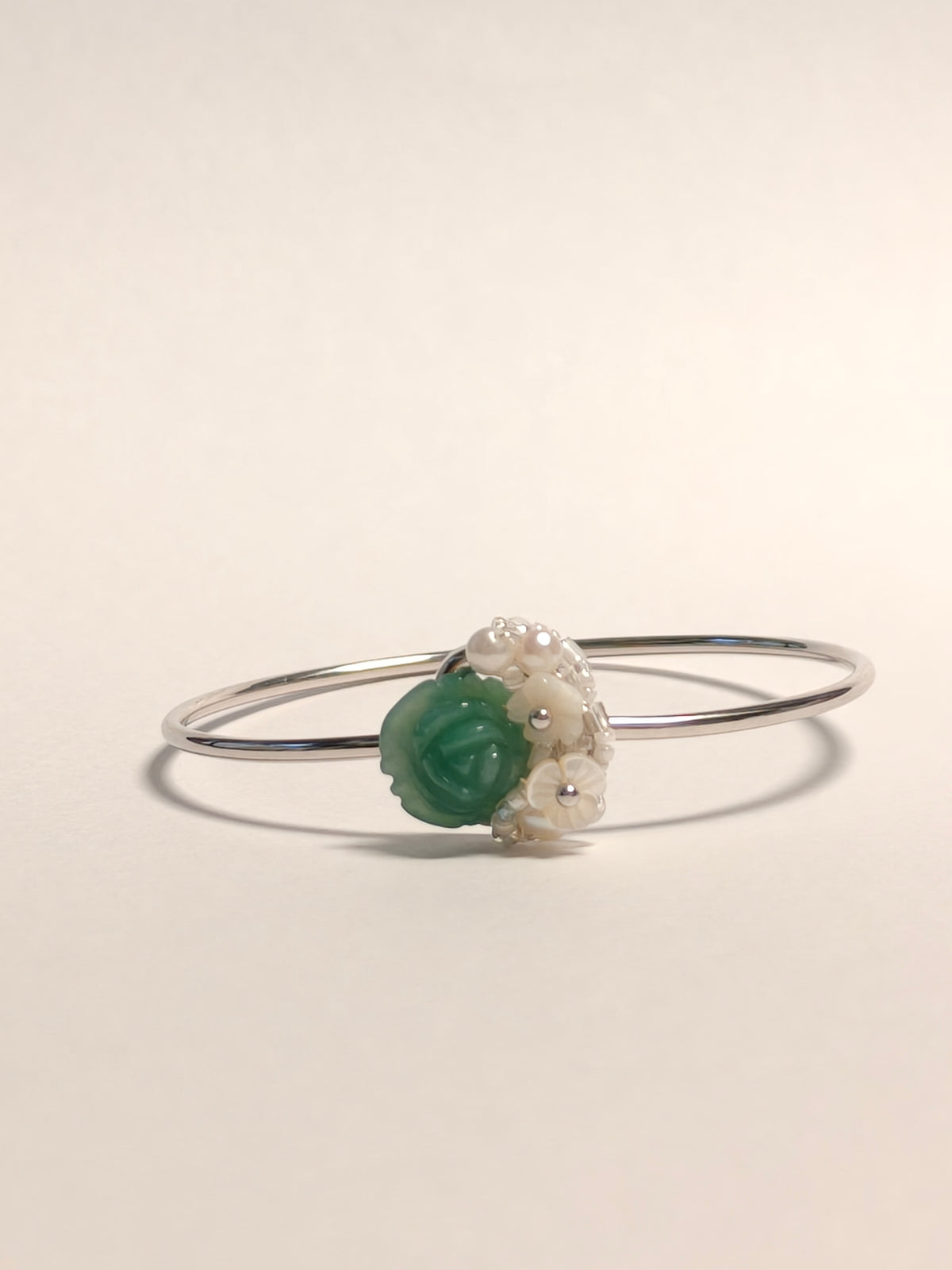 WE Monet jadeite flower bangle
