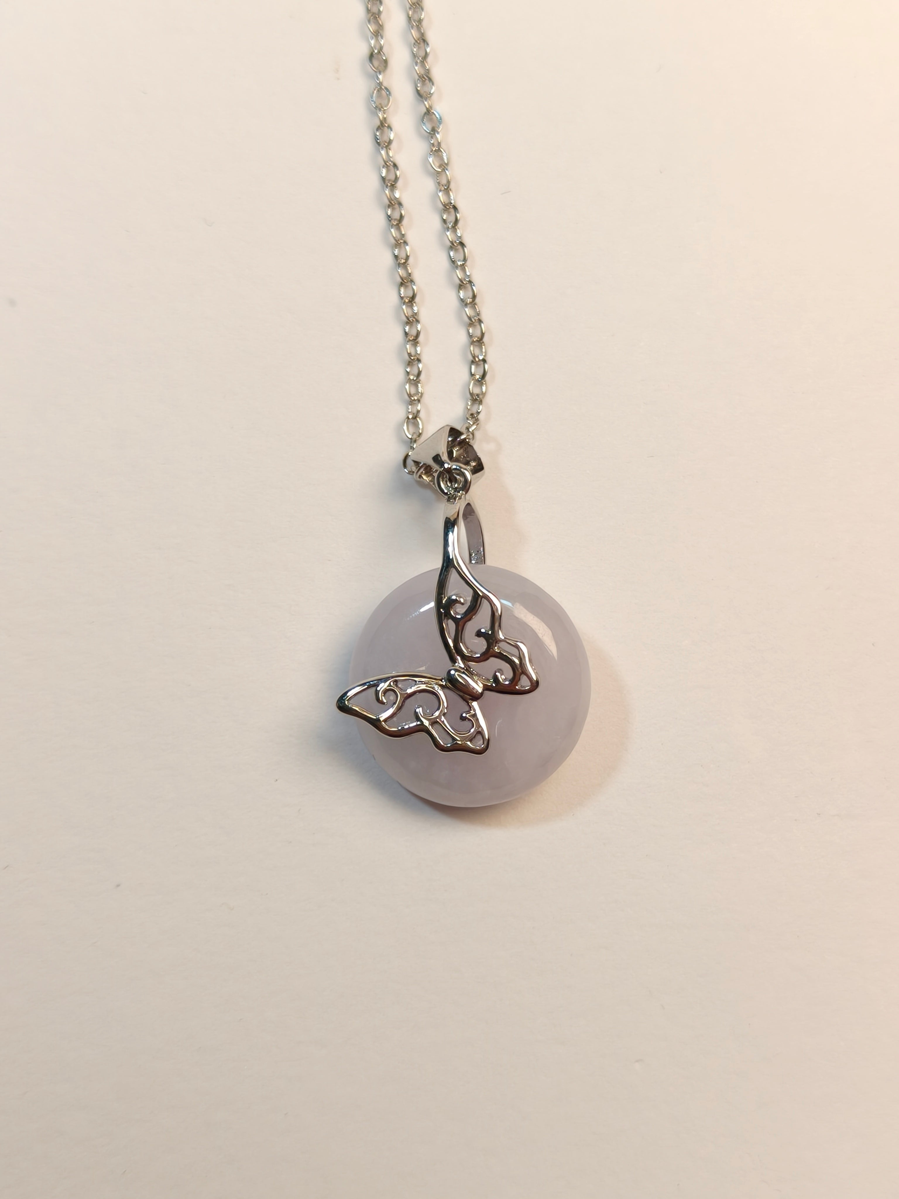 WE minimalist necklace lavender jadeite