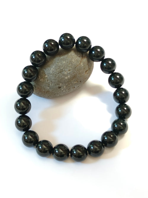 WE 10mm type A mo cui black  jadeite beads bracelet with certificate