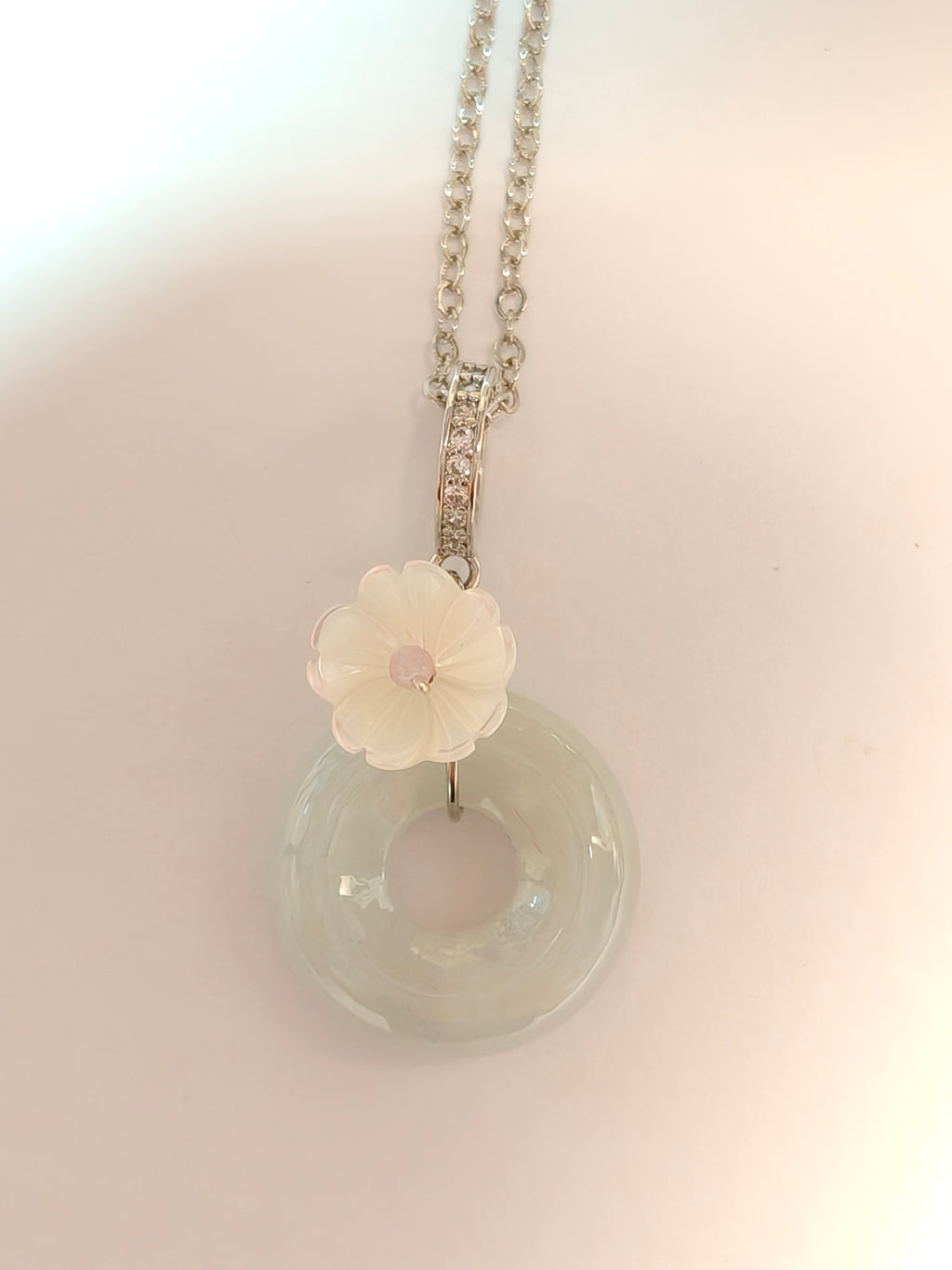 WE minimalist ping an kou necklace jadeite