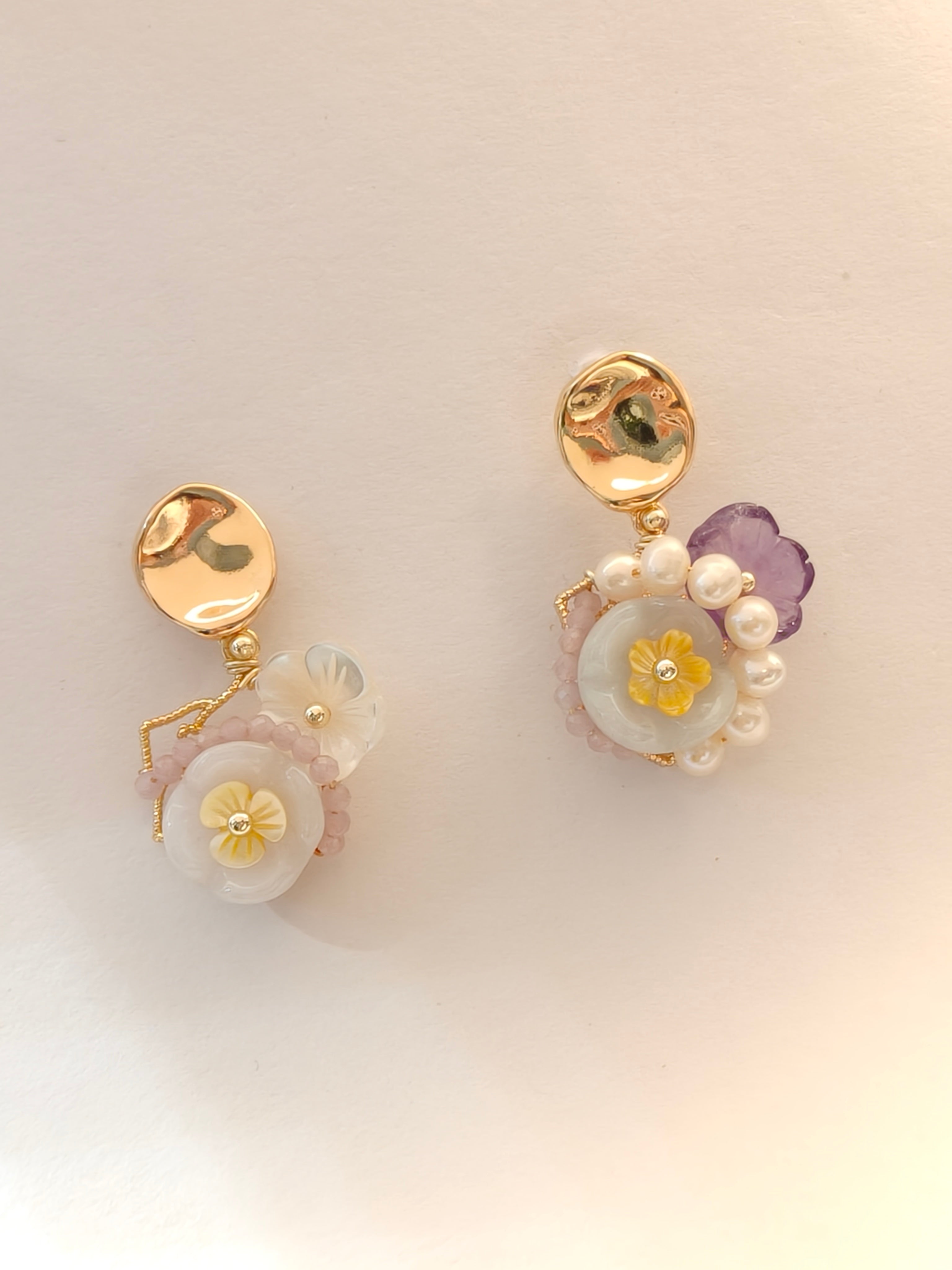 WE Monet jadeite earring