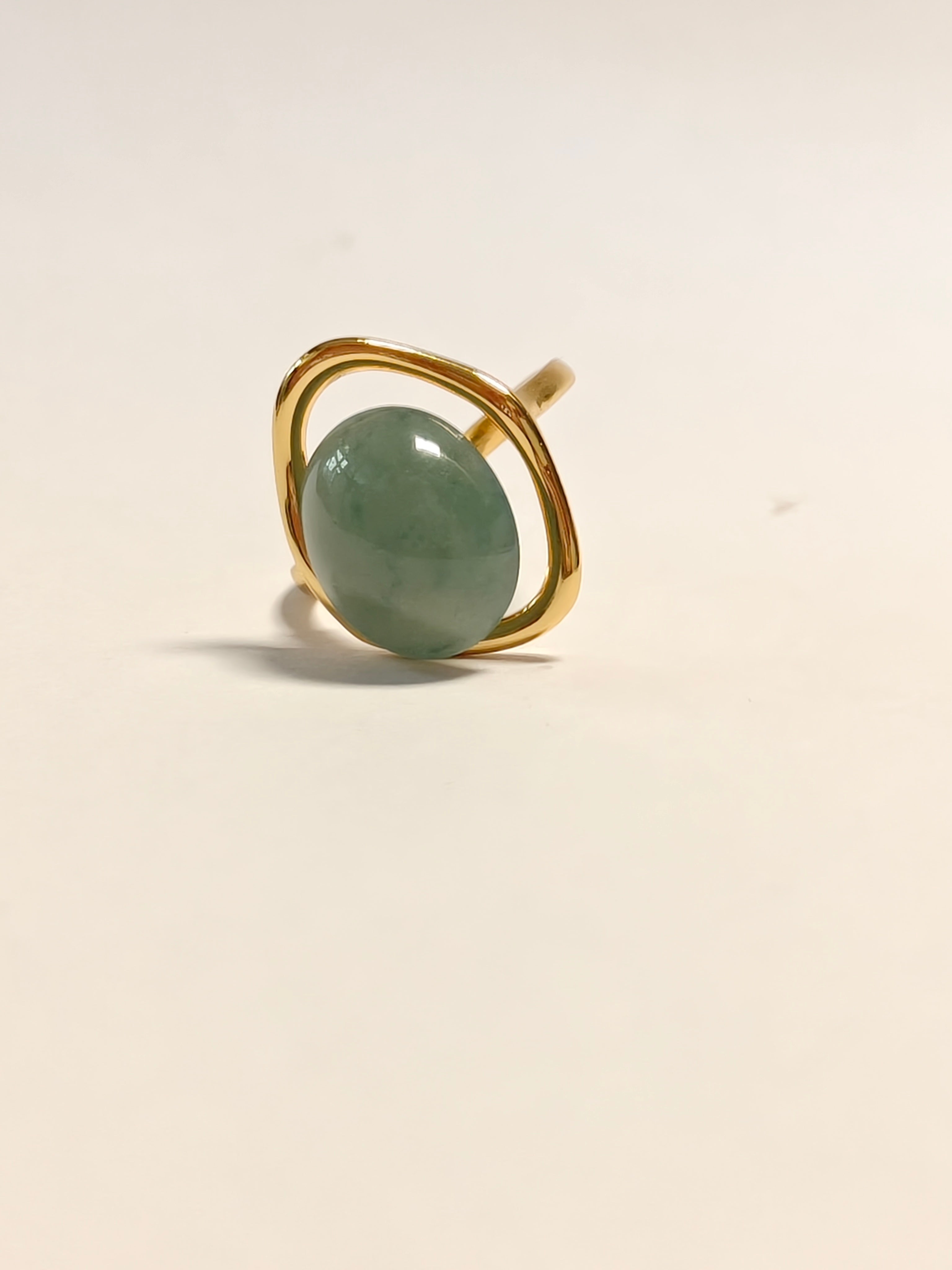 WE Egg face Jadeite  Ring