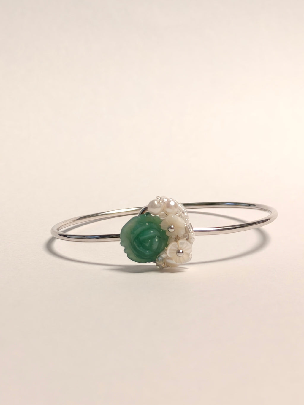 WE Monet jadeite flower bangle