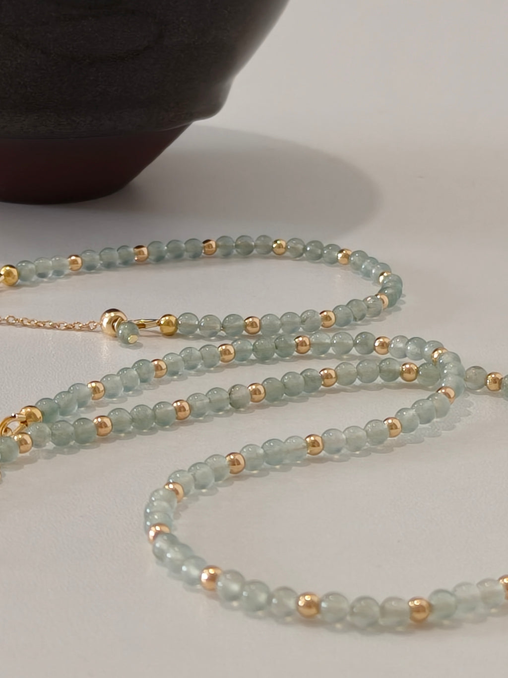 WE lux 3mm icy jadeite beads necklace and bracelet