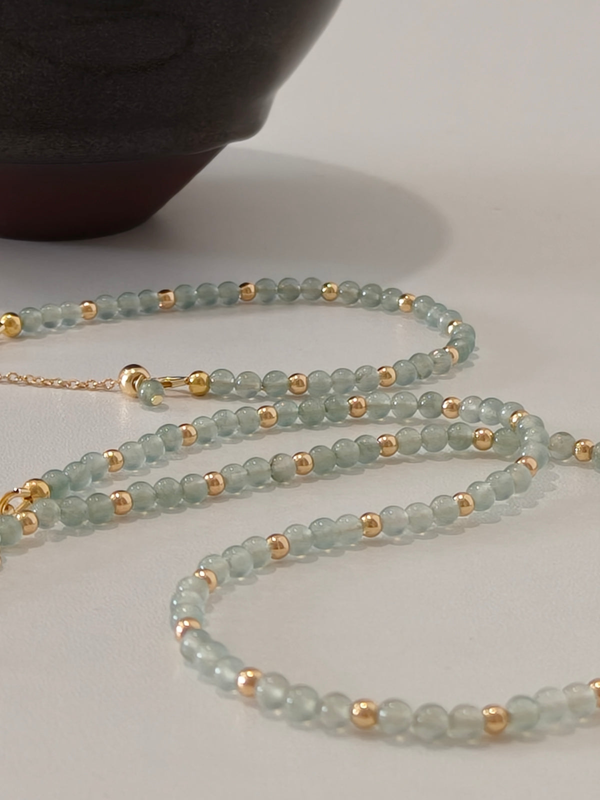 WE lux 3mm icy jadeite beads necklace and bracelet