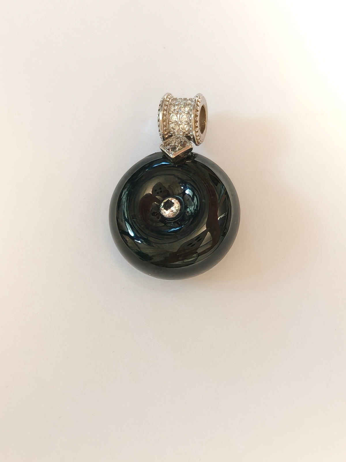 WE Liora - type A mo cui black  jadeite pendant with certificate
