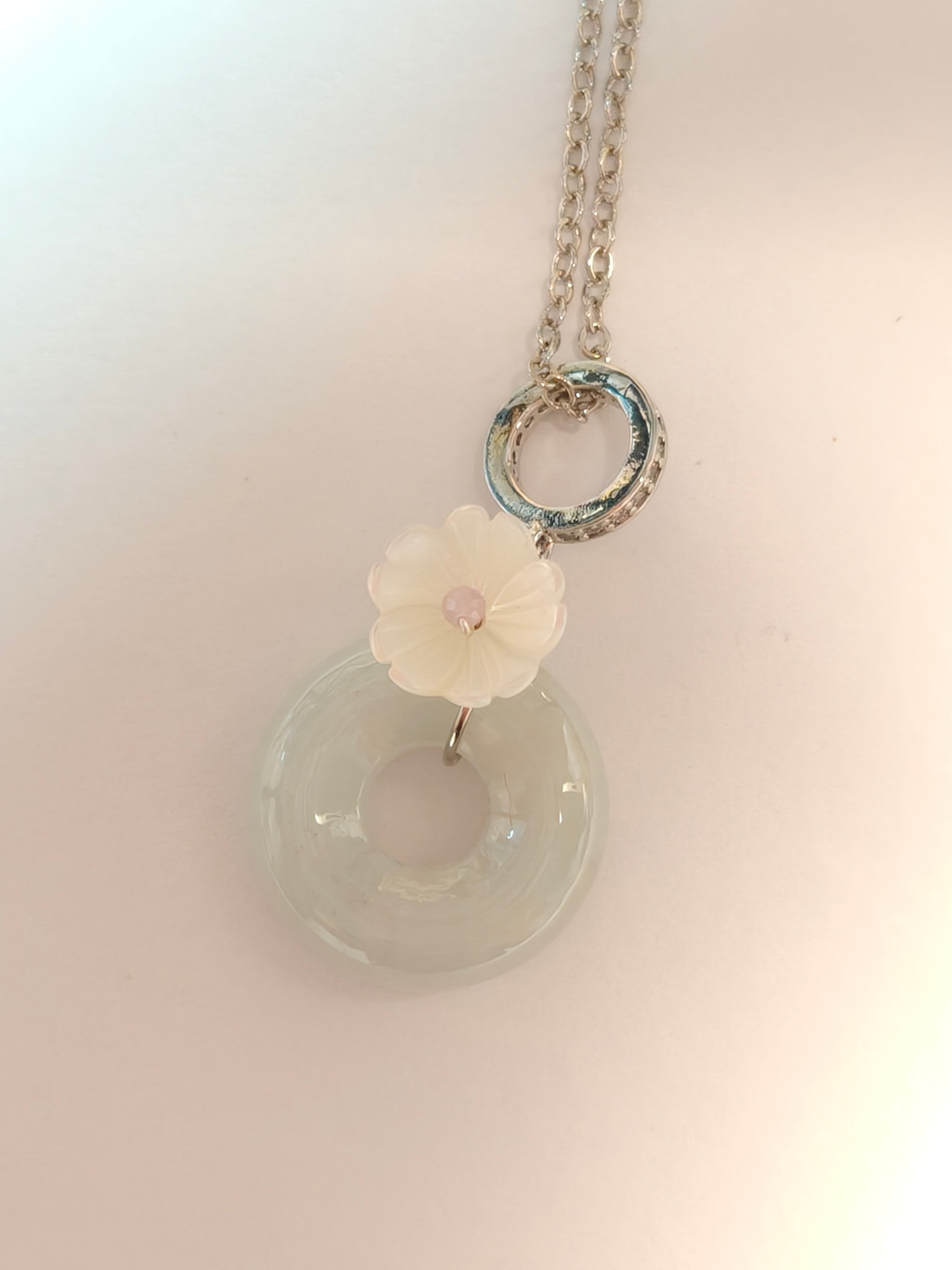 WE minimalist ping an kou necklace jadeite