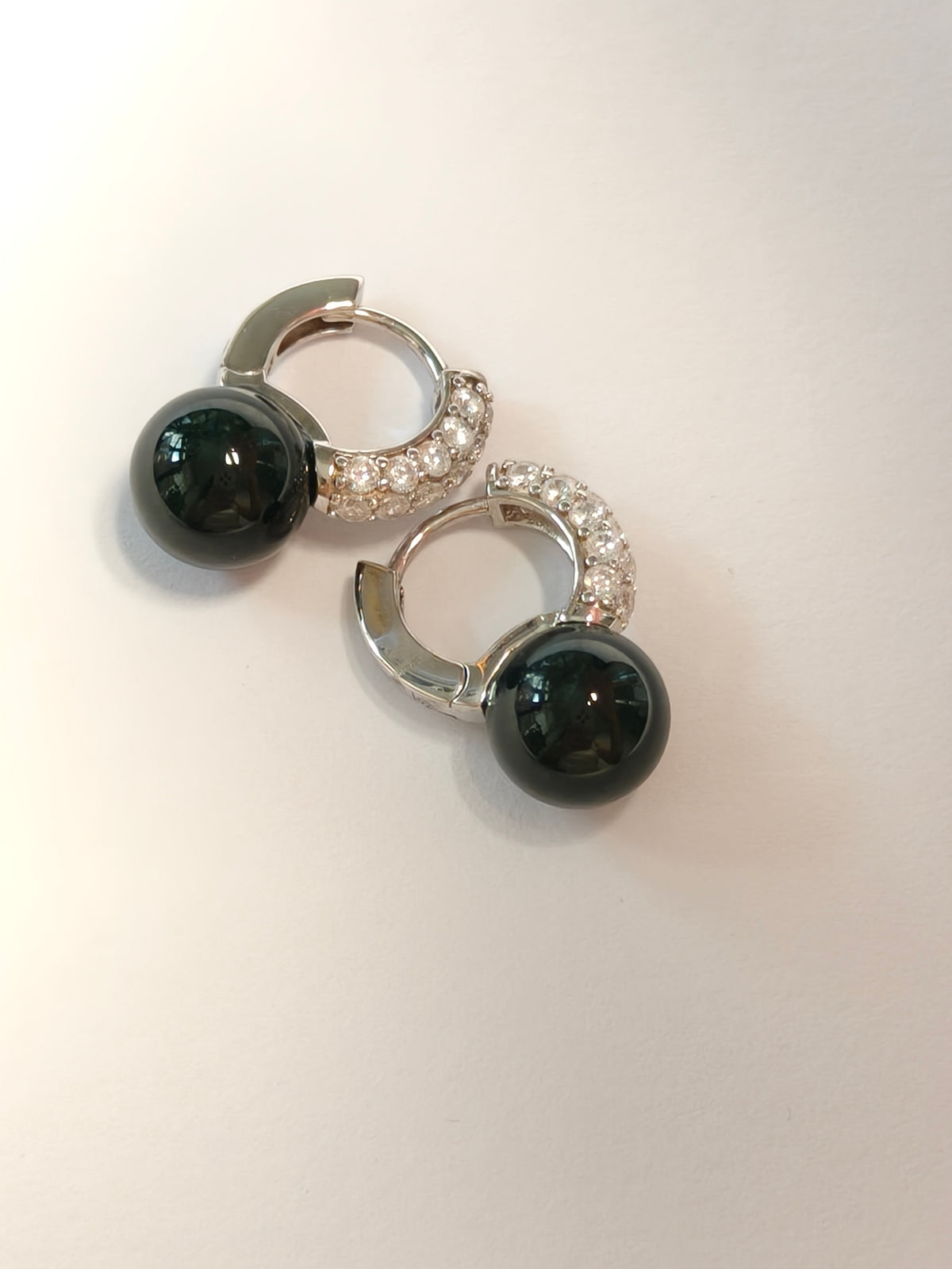 WE Liora black jadeite mo cui earring