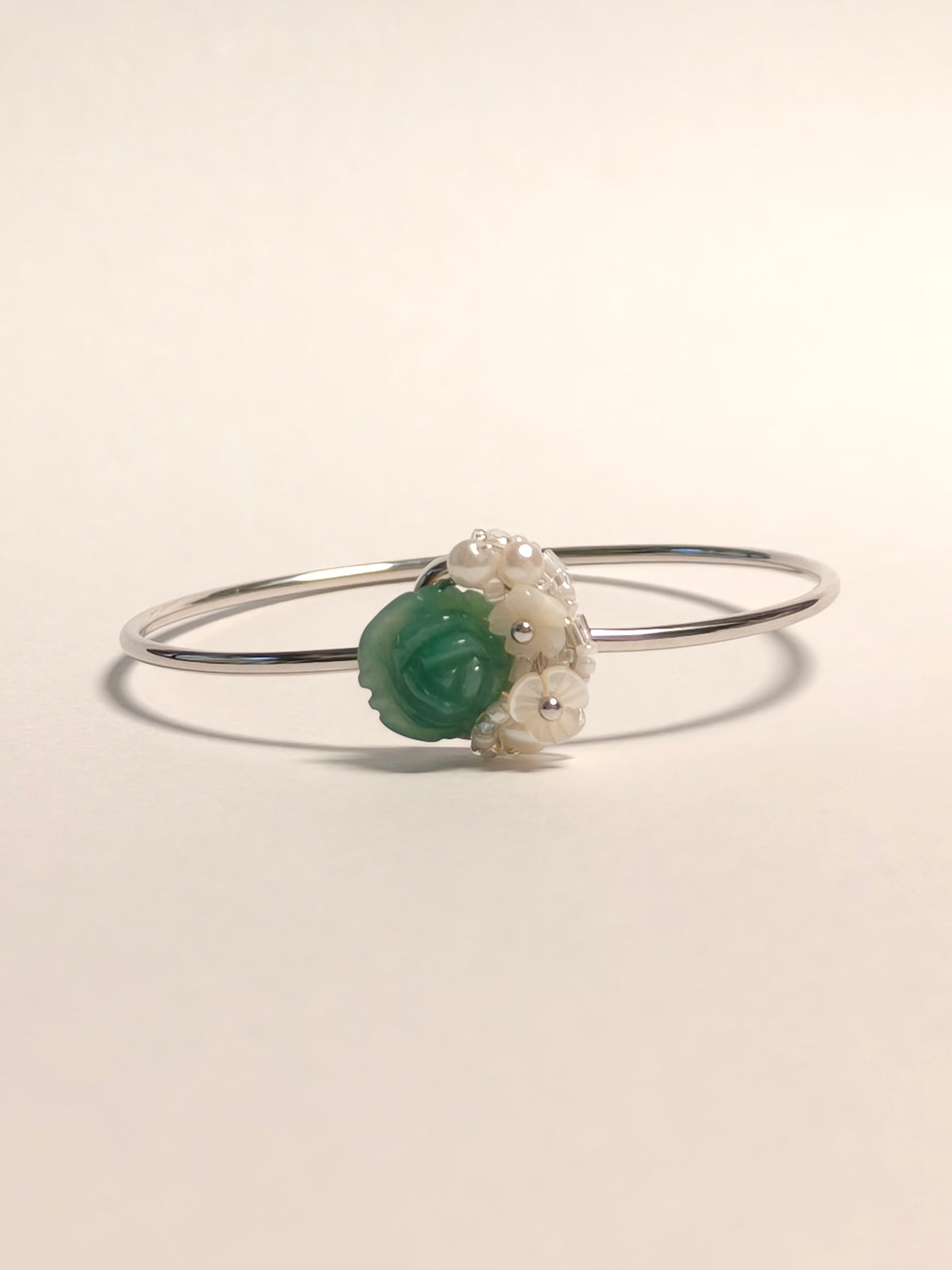 WE Monet jadeite flower bangle