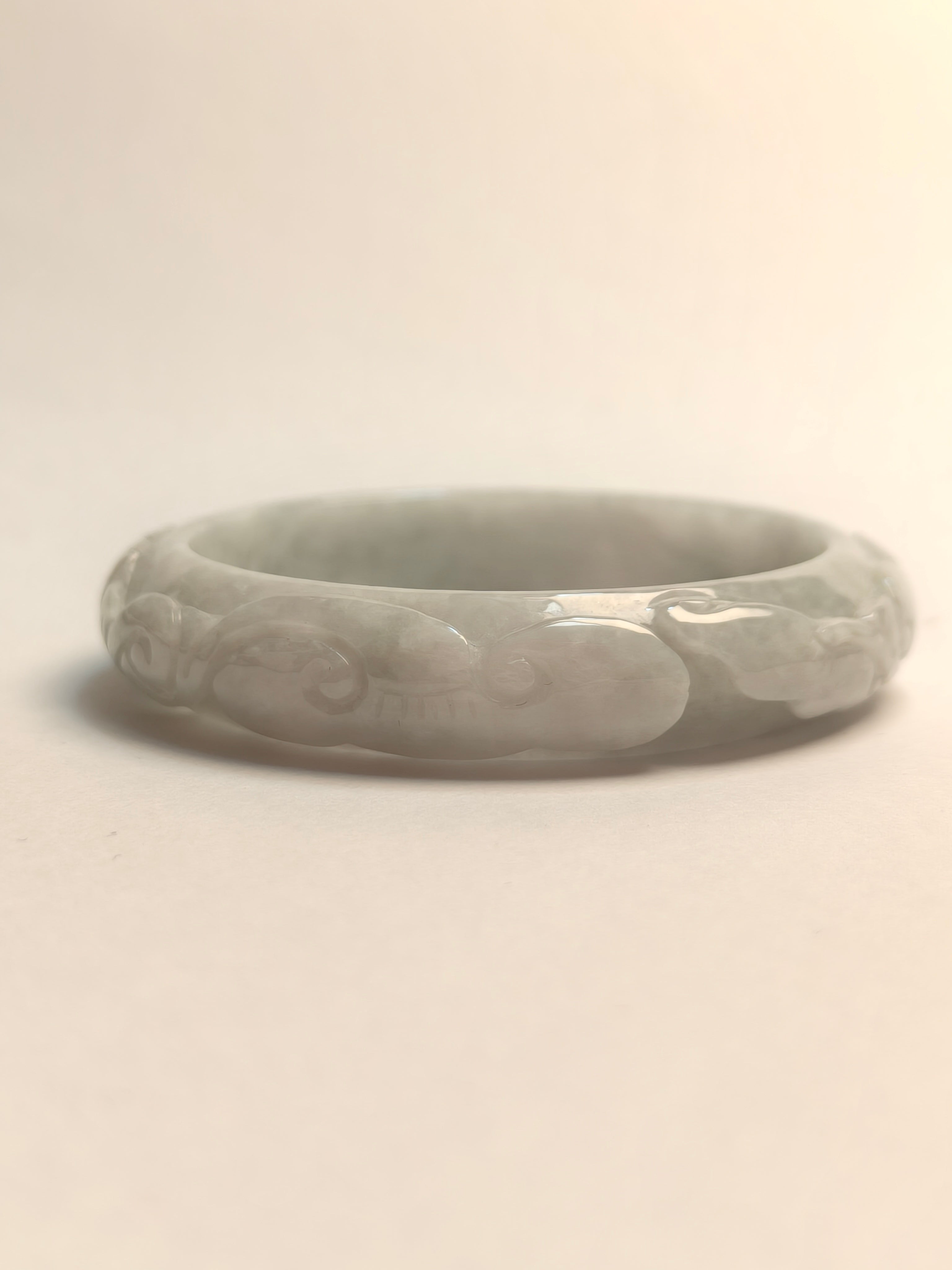 Carved Jade Bangle 54mm