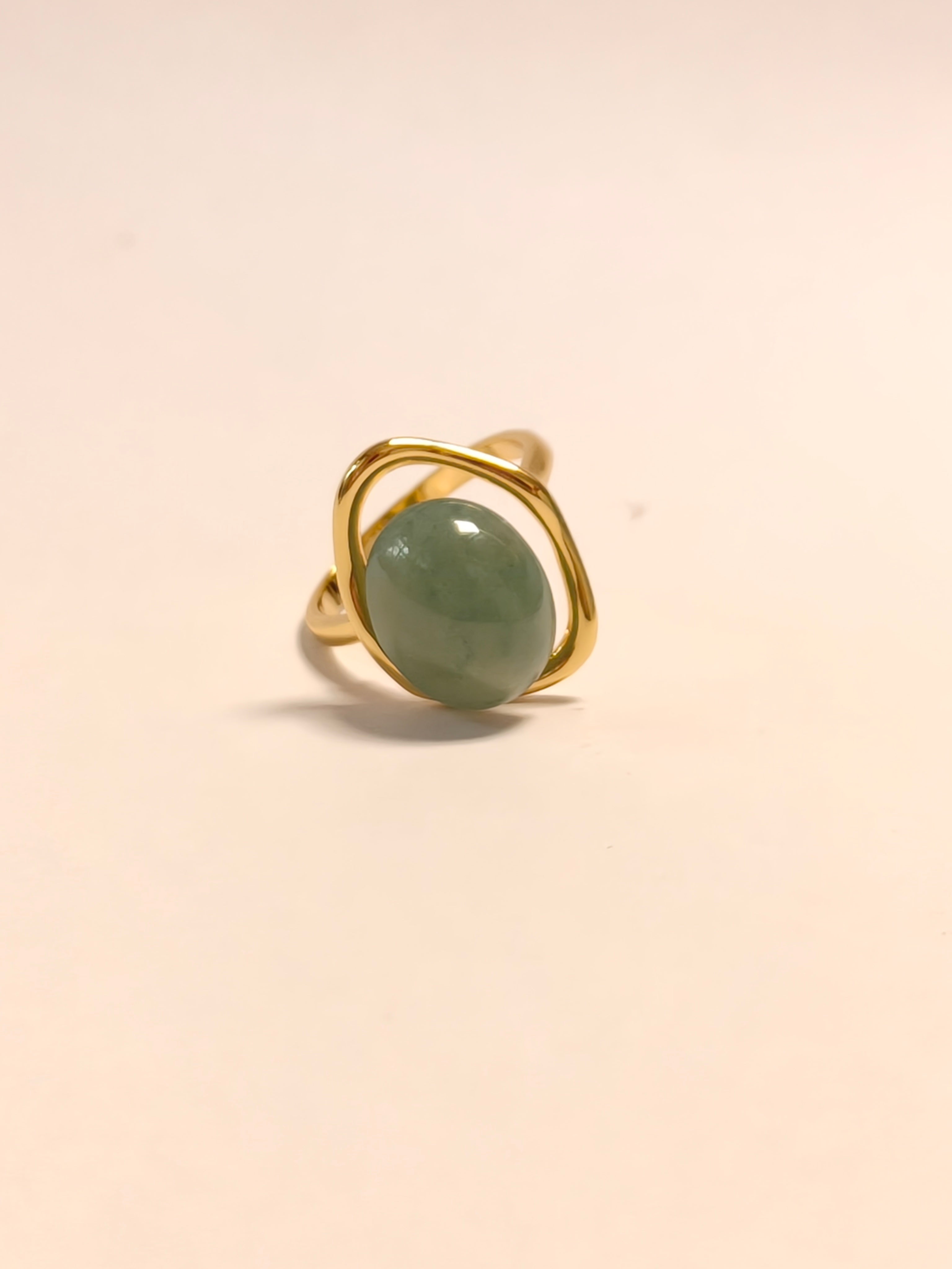 WE Egg face Jadeite  Ring