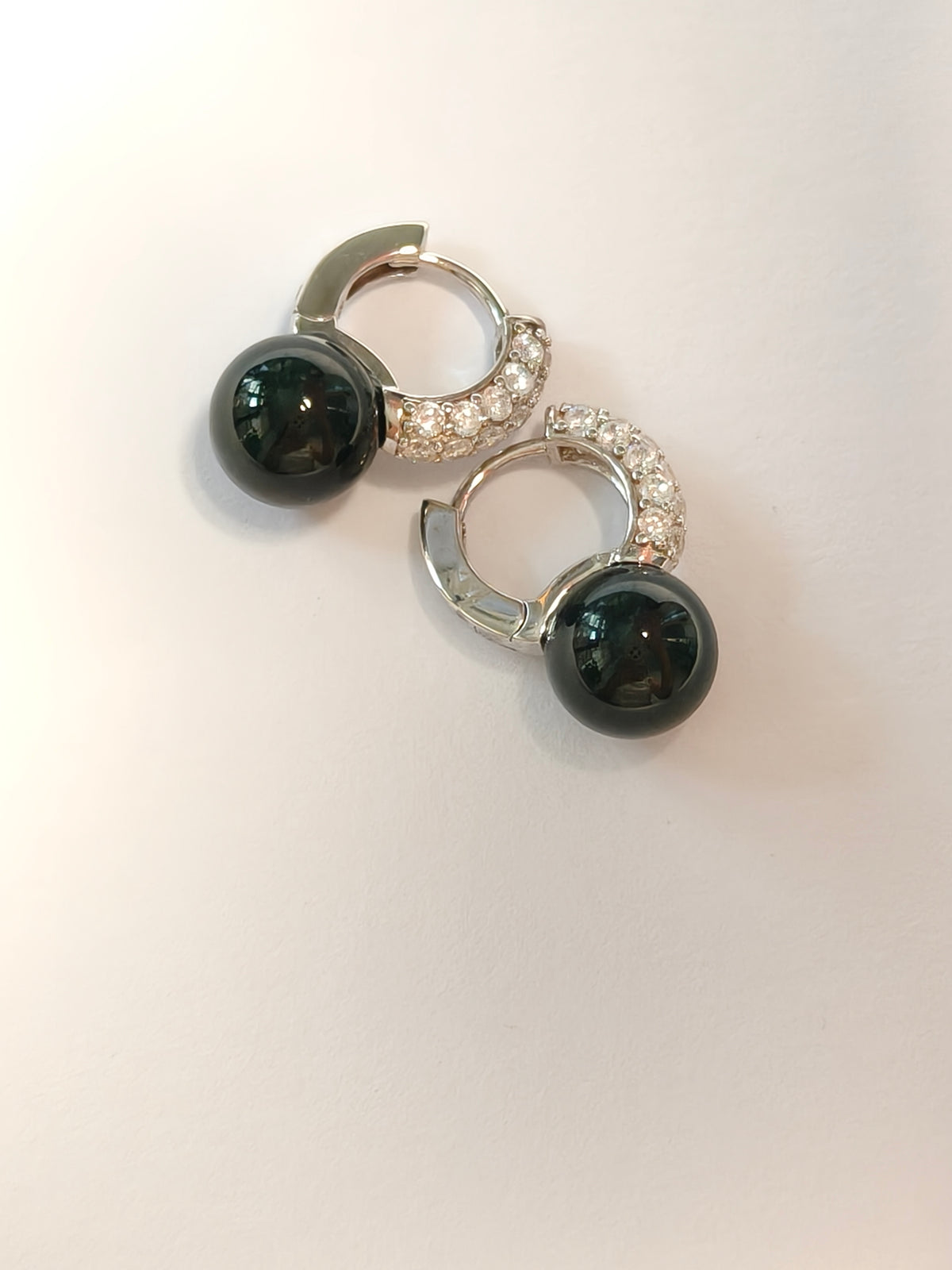 WE Liora black jadeite mo cui earring