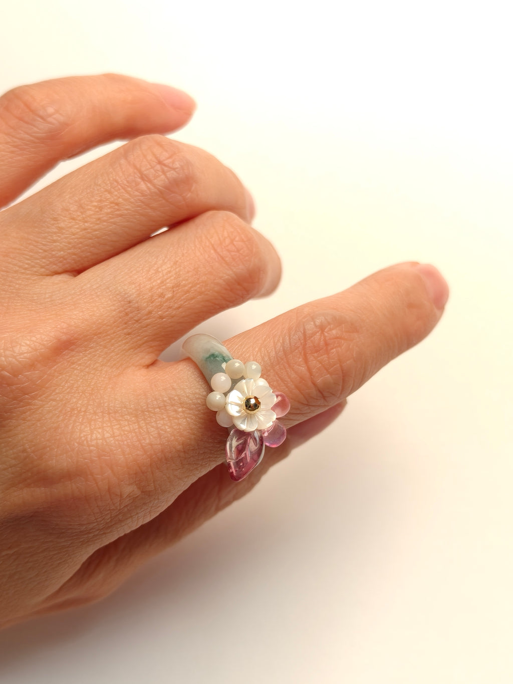 WE minimalist jadeite ring US size 7.5