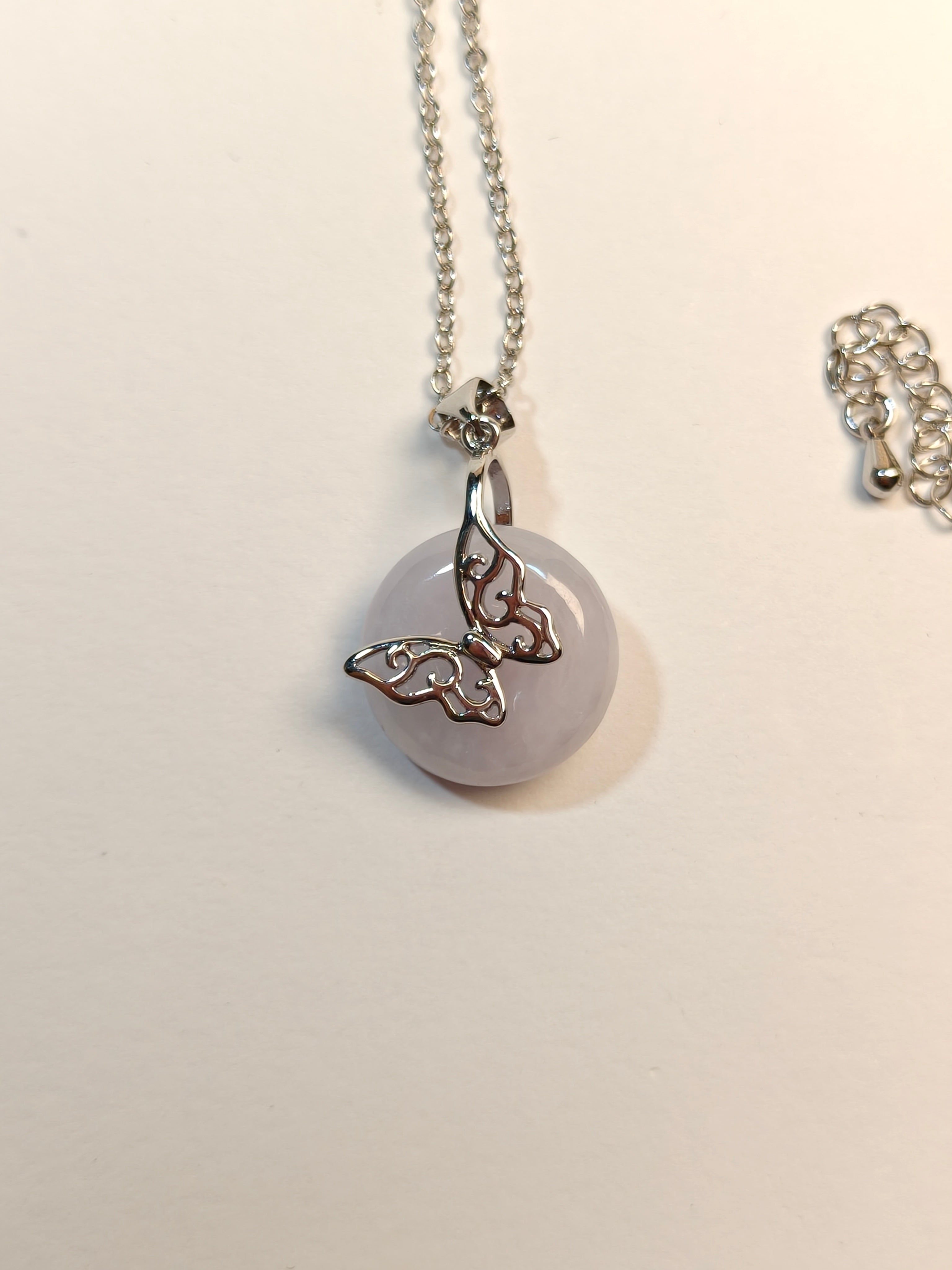 WE minimalist necklace lavender jadeite