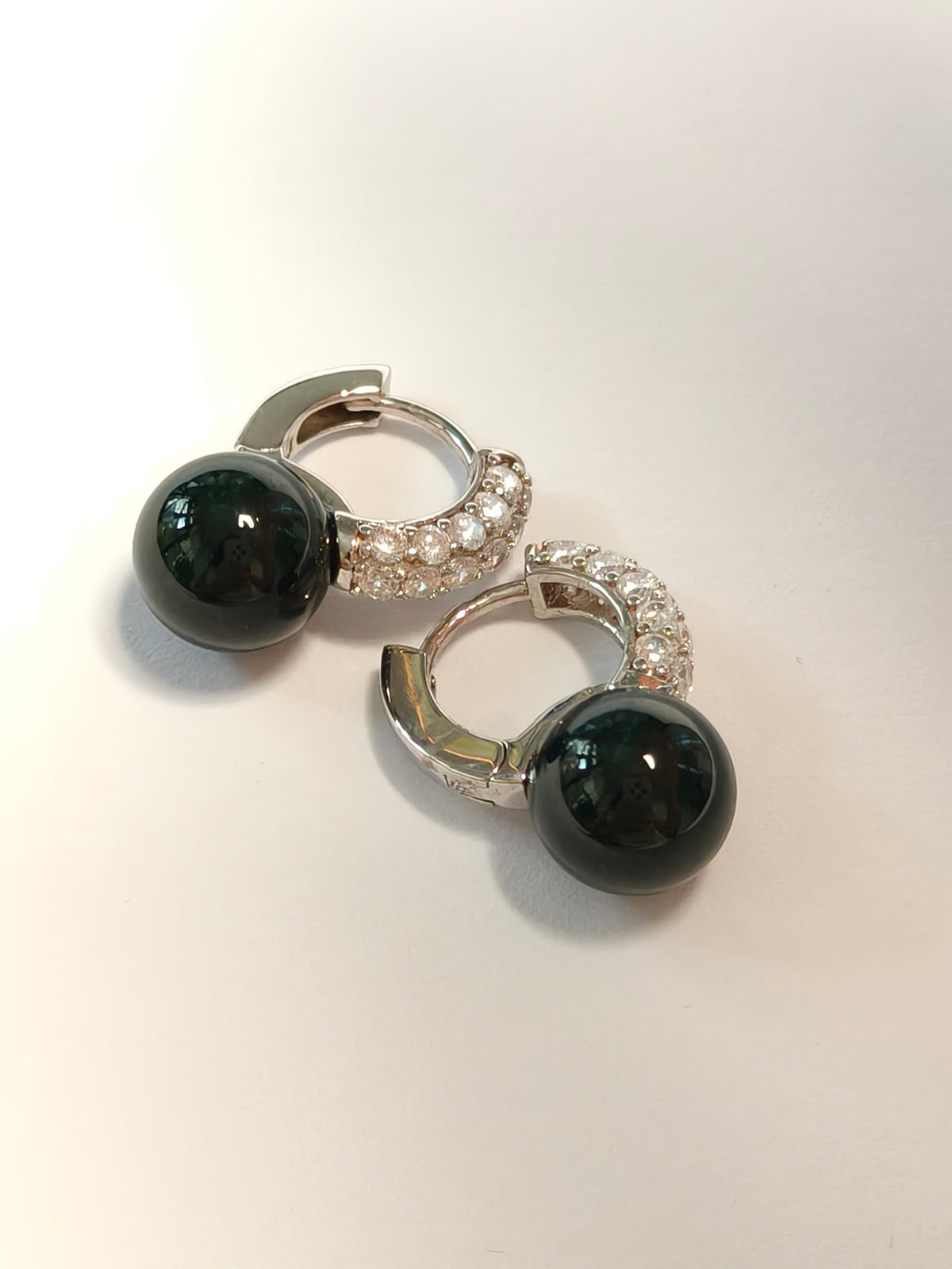 WE Liora black jadeite mo cui earring
