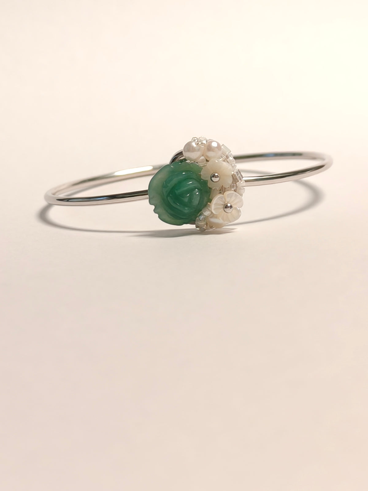 WE Monet jadeite flower bangle