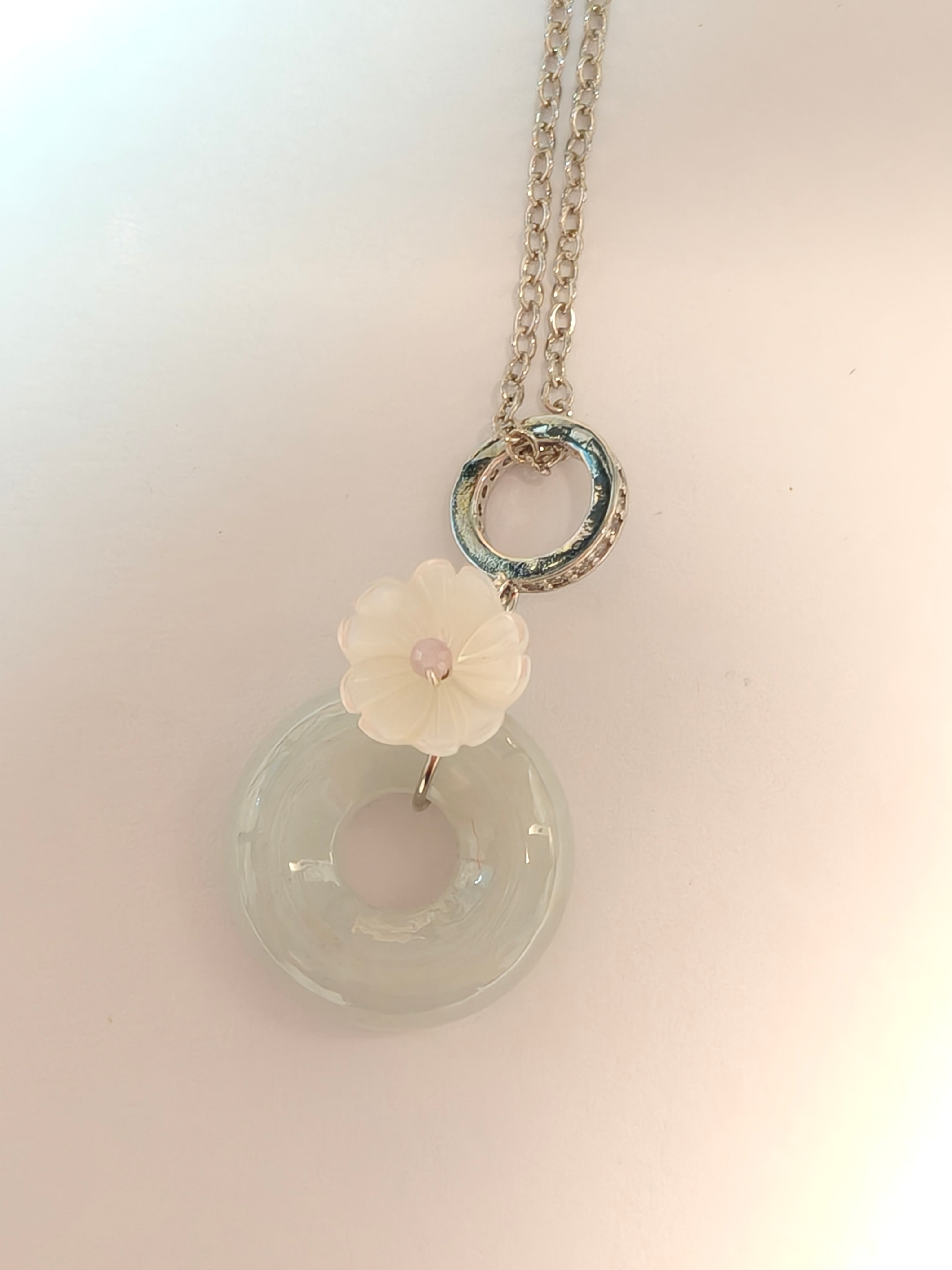 WE minimalist ping an kou necklace jadeite