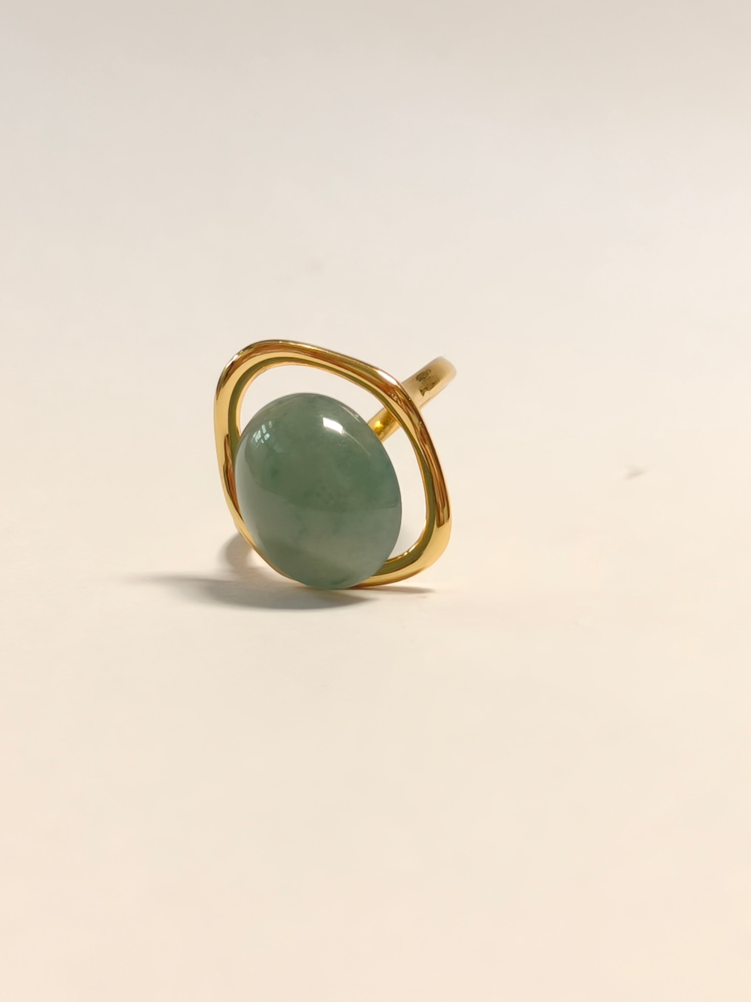 WE Egg face Jadeite  Ring