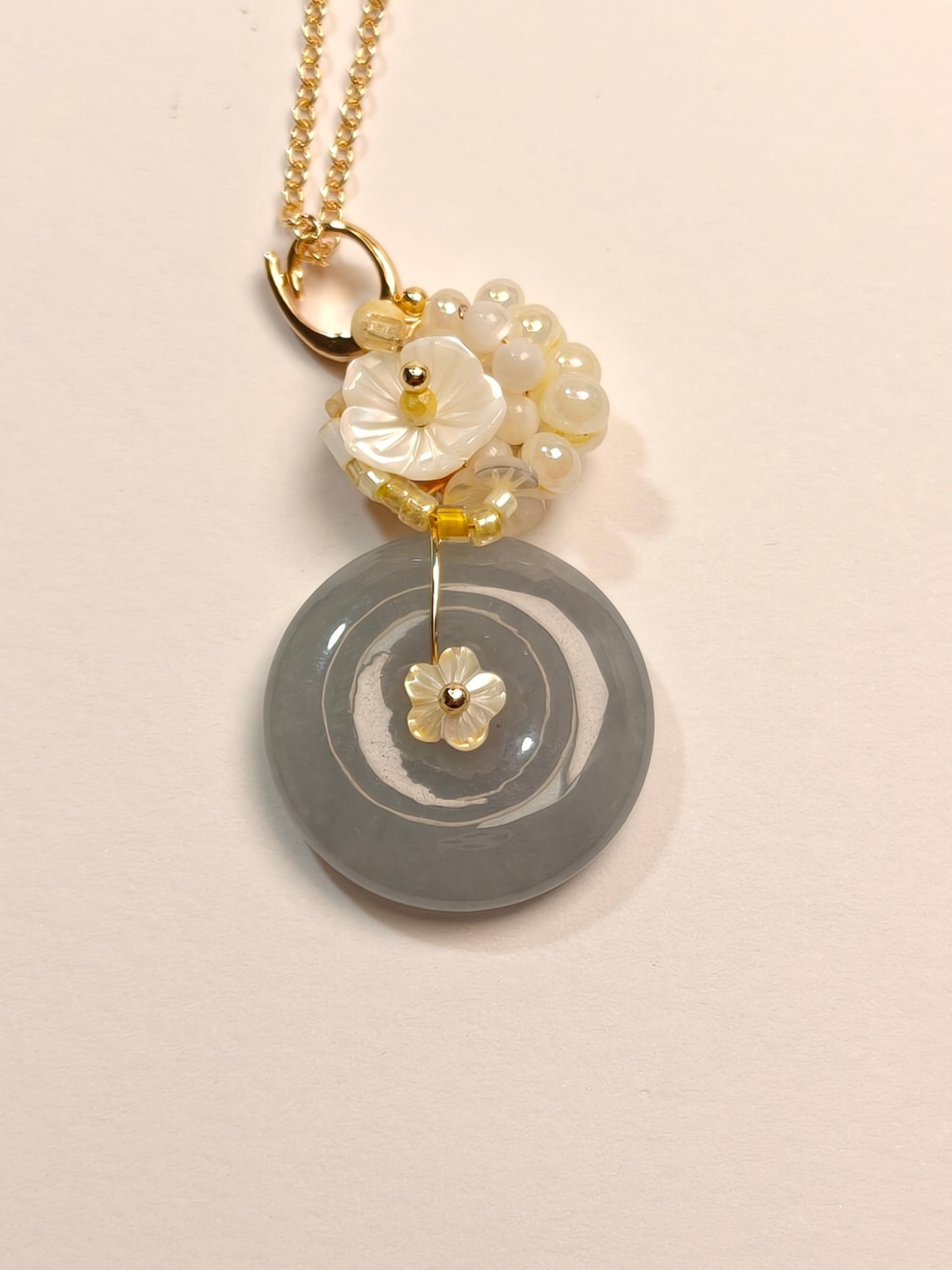 WE ping an kou icy blue necklace jadeite
