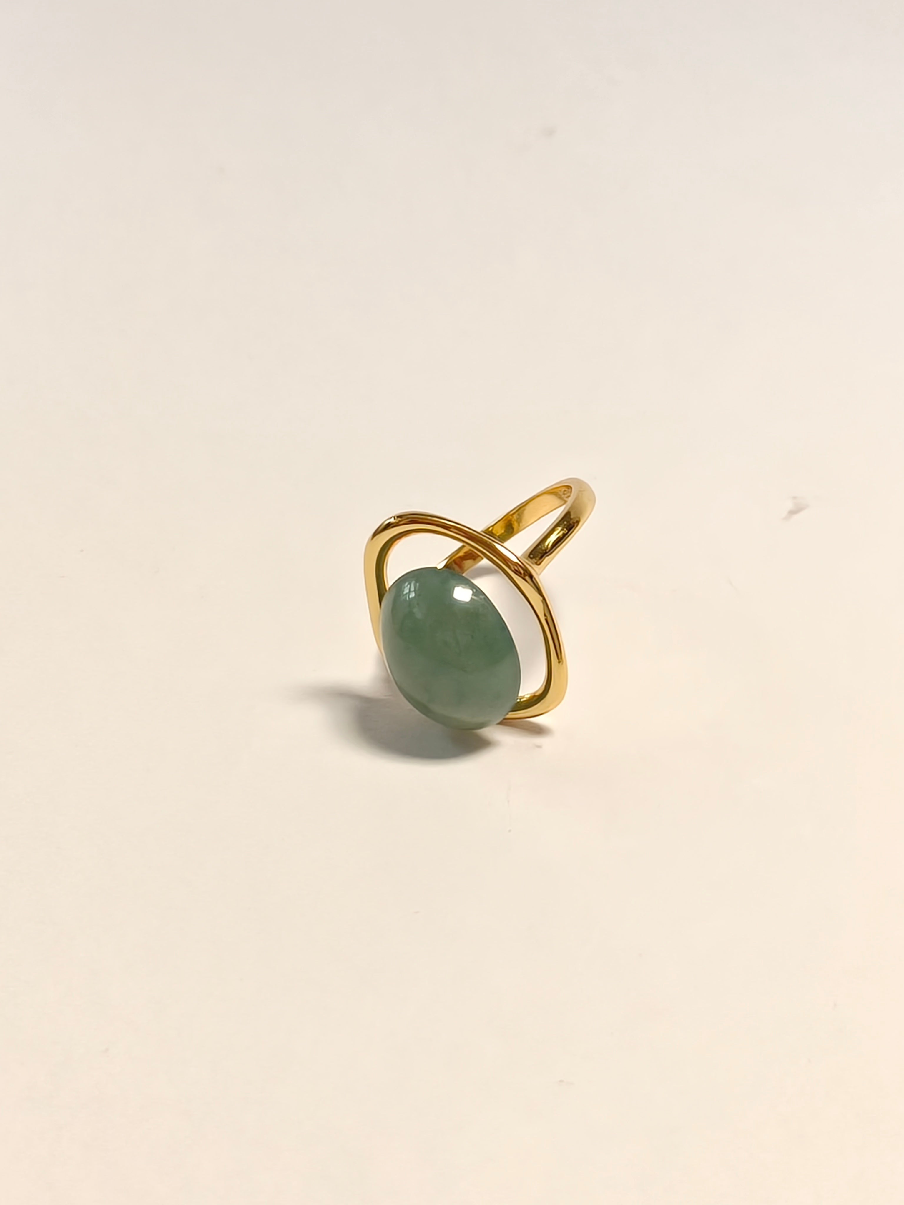 WE Egg face Jadeite  Ring