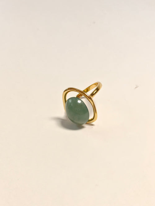 WE Egg face Jadeite  Ring