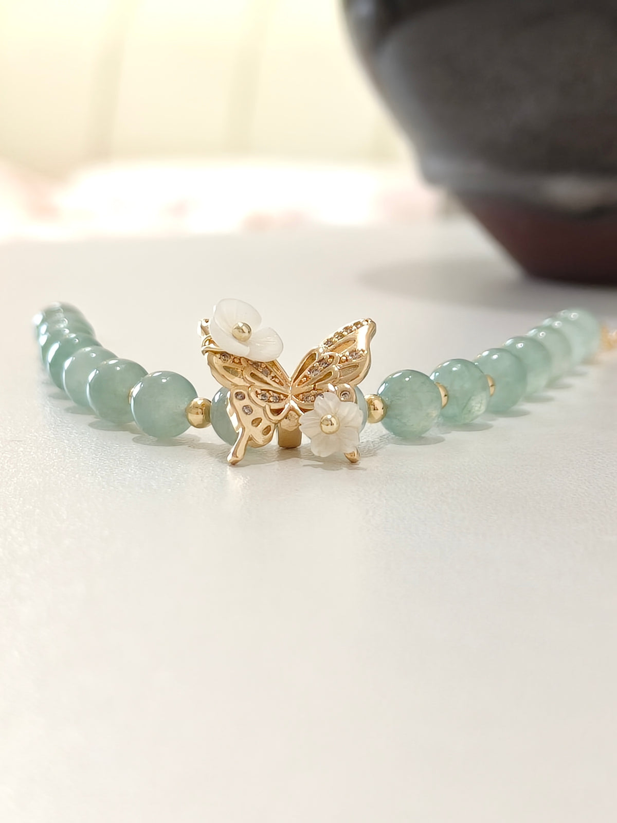 WE 6mm jadeite beads bracelet