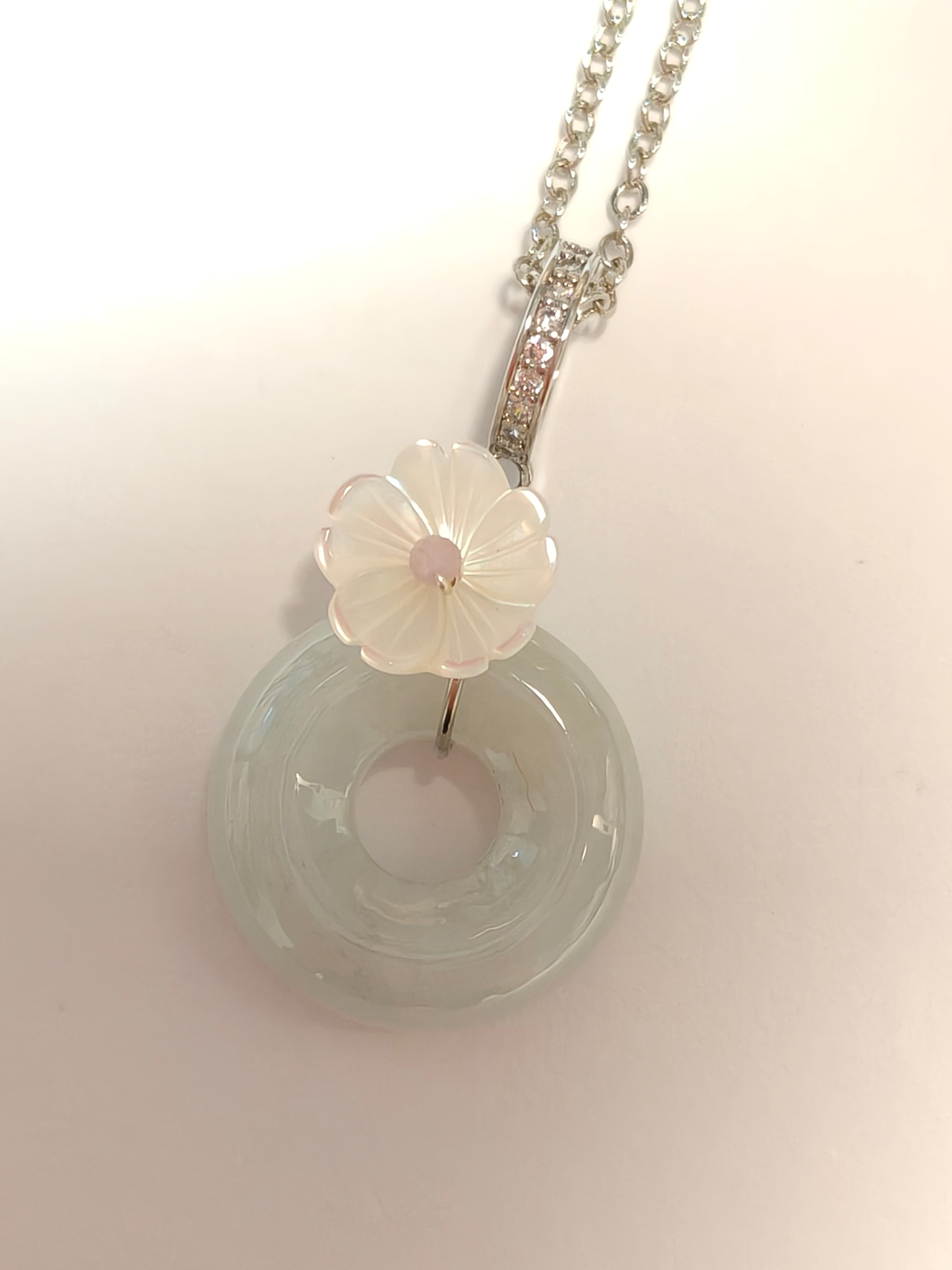 WE minimalist ping an kou necklace jadeite